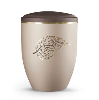 Smuteční dekorace Ekologická urna La Vida - List/Zlatá