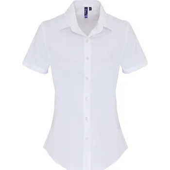 Premier Workwear Dámská bavlněná košile s krátkým rukávem PR346 White XL