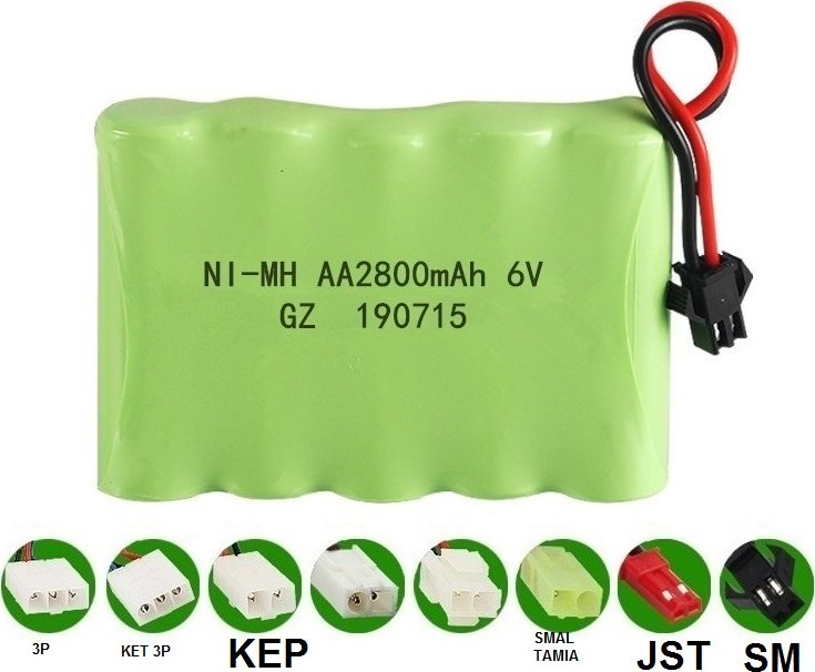 Battery pack 6V 2800mah AA NI-MH dobjecí Baterie pro RC elektrické hračky Auta lodě