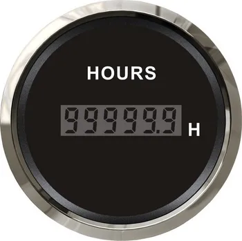 Budík OEM Budík do lodí a člunů - digitální počítadlo motohodin černé s chromovým rámečkem