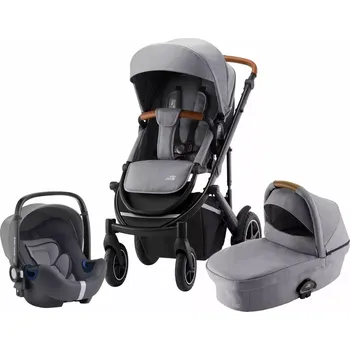 Kočárek Set kočárek Smile III + hluboká korba + autosedačka Baby-safe 2 Comos Black - Frost Grey/Brown