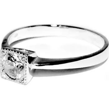 Prsten Stříbrný prsten čirý zirkon - T1221 (Stříbrný prsten se zirkonem)