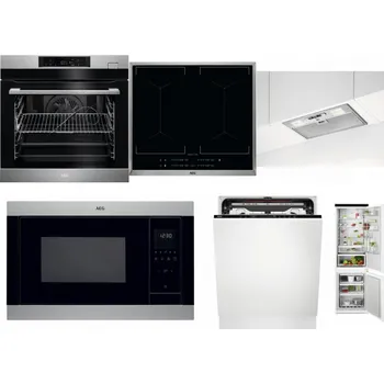 Set domácích spotřebičů AEG BSK782380M + AEG Mastery DoubleBridge IKE64450XB + AEG DGB3523S + AEG Mastery MSB2547D-M + AEG FSE74707P + AEG TSC6M181ES