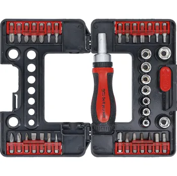 Bit BGS Diy BGS 20138, Sada nástrčných hlavic na klíče a bity | s ráčnovou otočnou rukojetí na bity, přepínací | 38dílná