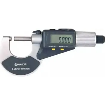 PRIDE Digitální mikrometr, tvrdokovové doteky, ABS/INC stupnice