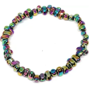 Náramek Stylový duhový náramek z hematitu – sekaný minerální náramek pro harmonii