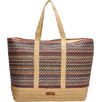 Plážová taška Béžovo-černá velká vzorovaná plážová taška "Jelly"