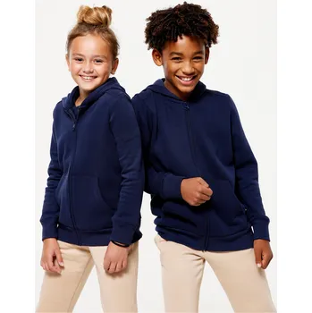 Dámská mikina DOMYOS Dětská mikina na zip 8 LET MODRÁ