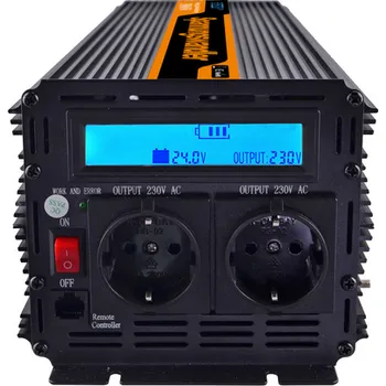 Měnič napětí Invertor Spannungswandler EoECO 3000W Invertor 24V na 230V / 220V auto modifikovany sinus LCD displej, plný výkon