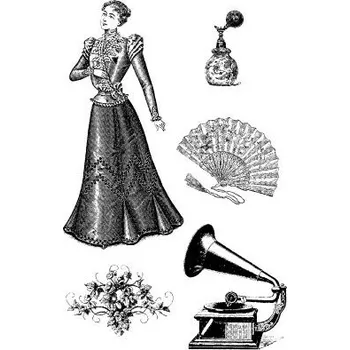 Dětské razítko Creatoys Razítka na pěnovce - Gramofon, vějíř