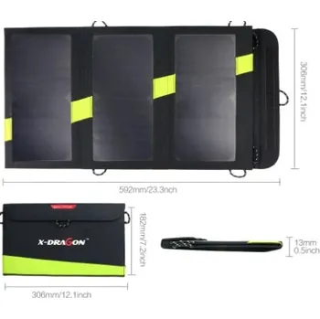 Skládací přenosný solární panel X-DRAGON nabíječka 5V 20W mobilních telefonů