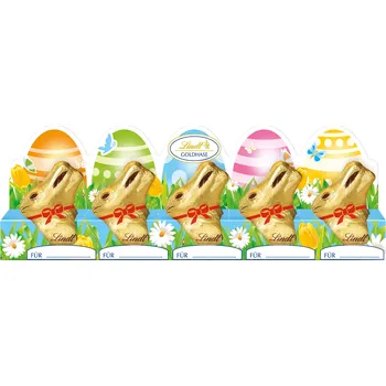 Čokoláda Lindt Zlatý velikonoční mini zajíček z mléčné čokolády 30 % 5x 10 g