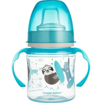 Kojenecká láhev Canpol babies Tréninkový hrneček EXOTIC ANIMALS 120ml modrý