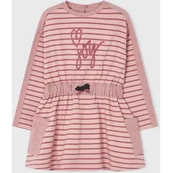 Dívčí šaty Dívčí šaty s dlouhým rukávem 4975-70 růžovo meruňkové velikost 122