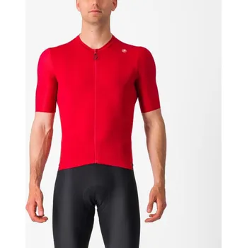 Cyklistické oblečení CASTELLI Cyklistický dres s krátkým rukávem - ESPRESSO - červená 3XL
