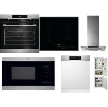 Set domácích spotřebičů AEG Mastery SteamBake BCK455350M + AEG Mastery SenseFry IAE64431FB + AEG Mastery DBB5660HM + AEG Mastery MSB2547D-M + AEG FEE72706PM + AEG TSC6M181ES