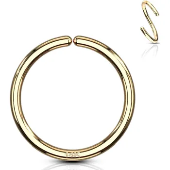 Piercing Atreya Rozevírací piercingový kroužek ze 14kt žlutého zlata 585/1000 Velikost: 0,8 mm, Délka / Průměr: 8 mm