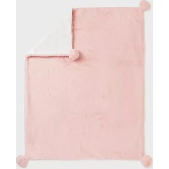 Dětská deka Mayoral plyšová deka s bambulemi Rosa (9155-75)