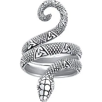 Prsten STŘÍBRNÝ HADÍ PRSTEN, s keltskými propletenci - 7 (EU: 54-56)