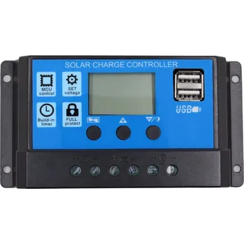 Nabíječka autobaterie 24V 12V auto solární panel baterie nabíječka 30A 20A 10A PWM LCD displej sluneční kolektor Regulátor s Dual USB Outpu