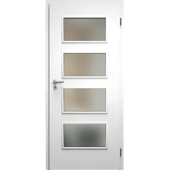 Interiérové dveře SAPELI SWING KOMFORT M49 - CPL LAMINÁT - OTOČNÉ DVEŘE VČ. ZÁRUBNĚ - Bílá hladká Průchozí šířka (cm): 70, Průchozí výška (cm): 197, Typ skla: Satináto bílé