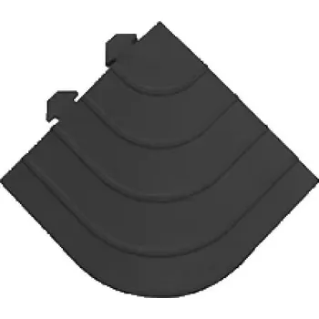 Rohožka FMT Černá gumová rohová náběhová hrana pro rohože Premium Fatigue - 15 x 15 x 2,4 cm