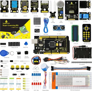 Elektronická stavebnice Keystudio Super Starter Kit / učební sada pro Arduino Starter Kit s Mega2560R3 / LCD1602 / RFID / relé / DS3231 + PDF + 32Projety & STEM