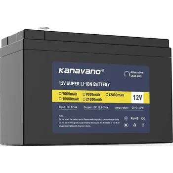 Záložní baterie Akumulátor Li-ion Kanavano 12V 12Ah + 2A nabíječka