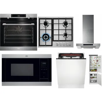 Set domácích spotřebičů AEG Mastery SteamBake BCK455350M + AEG Mastery StepPower HGB64420SM + AEG Mastery DBB5660HM + AEG Mastery MSB2547D-M + AEG Mastery MaxiFlex FSB53927Z + AEG TSC6M181ES