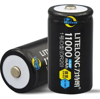 Článková baterie Akumulátor LITELONG D/R20 Size RTU D11000 nabíjecí baterie NiMH 11000mAh 1.2V vysoký proud