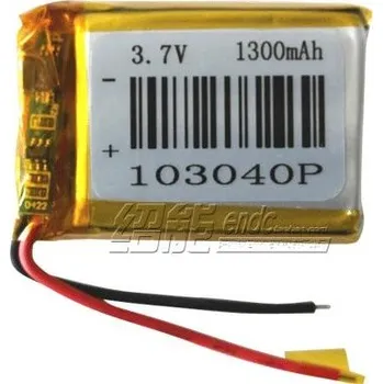 Akumulátor 3.7V 1300mAh [103040] Polymer lithium ion / Li-ion baterie pro MP3, mobilní telefon, reproduktor, napájecí banka, DVD, GPS, VR, DVR, MP4