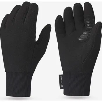 Rukavice QUECHUA Dětské turistické fleecové rukavice Hike 500 10 LET ČERNÁ