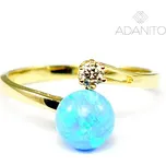 Zlatý opálový prsten se zirkonem