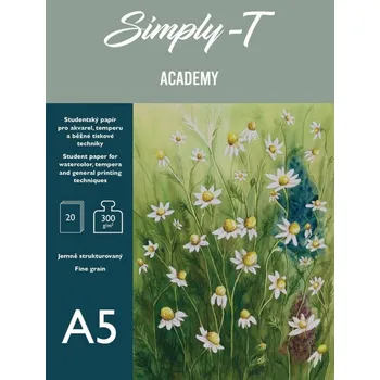 Umělecký papír Akvarelový skicák Simply-T - jemně strukturovaný, A5