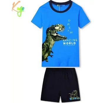 Chlapecké pyžamo Chlapecké letní pyžamo KUGO WT7307, modrá / tm. modrá (pyžamo pro kluky s dinosaurem)