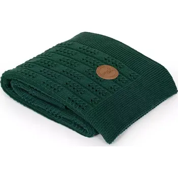 Dětská deka CEBA Deka pletená v dárkovém balení 90x90 rybí kost Emerald (W-812-109-155)