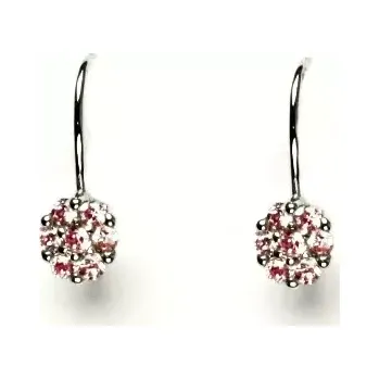 Náušnice Stříbrné náušnice pink zirkony - VE3 (Stříbrné náušnice s růžovými zirkony )