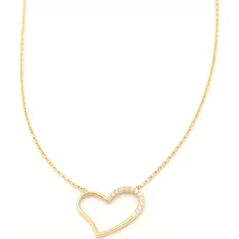 Řetízek Zlatý řetízek se srdíčkem zdobeným zirkony 1,98g