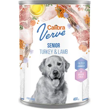 Krmivo pro psa Calibra Dog Verve konz. GF Senior Turkey & Lamb 400 g (min. odběr 12 ks)