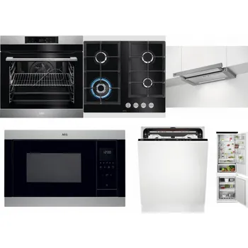 Set domácích spotřebičů AEG BPK742380M + AEG Mastery SpeedBurner HKB64420NB + AEG DPE5660M + AEG Mastery MSB2547D-M + AEG FSE74707P + AEG TSC6M181ES