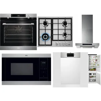 Set domácích spotřebičů AEG Mastery SteamBake BCK455350M + AEG Mastery StepPower HGB64420SM + AEG Mastery DBB5660HM + AEG Mastery MSB2547D-M + AEG Mastery MaxiFlex FEE73517PM + AEG TSC6M181ES