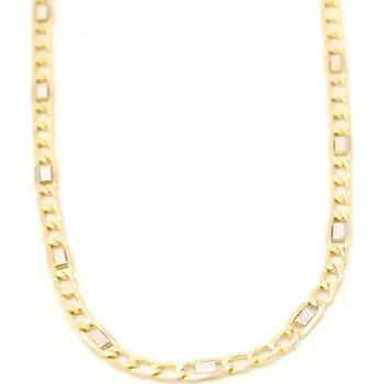 Řetízek Zlatý řetízek Figaro zdobený dvě barvy zlata 2,60g