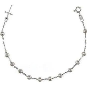 Náramek Stříbrný náramek s křížkem délka náramku 19cm