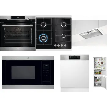 Set domácích spotřebičů AEG Mastery SteamBake BCK455350M + AEG Mastery SpeedBurner HKB64420NB + AEG DGB3523S + AEG Mastery MSB2547D-M + AEG FEE72706PM + AEG TSC6M181ES