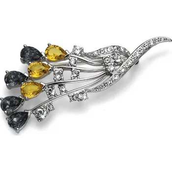 Brož Ozdobná brož s krystaly Swarovski Oliver Weber Listen sunflower