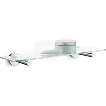 Drátěná police Nerezová skleněná polička Scala lesklá ZACK