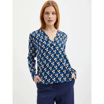 Dámská halenka Orsay Modrá dámská vzorovaná halenka - Dámské Orsay černá | modrá | šedá 2226191