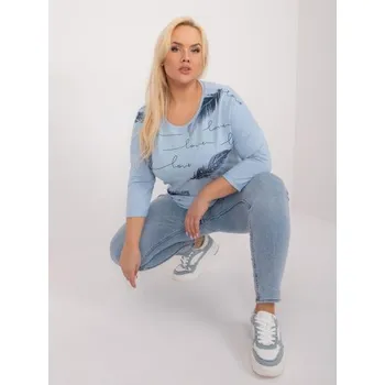 Dámská halenka Dámská halenka bavlněná plus size TOKA světle modrá