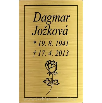 Smuteční dekorace Rytá cedulka 6201