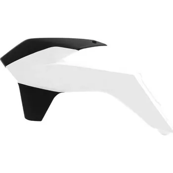 RACETECH kryt chladiče KTM SX 125 (13-15), SX 250 13-16, SXF 250/350/450 (13-15), EXC/EXCF 125-500 15-16, barva černá/bílá